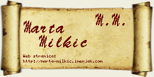 Marta Milkić vizit kartica